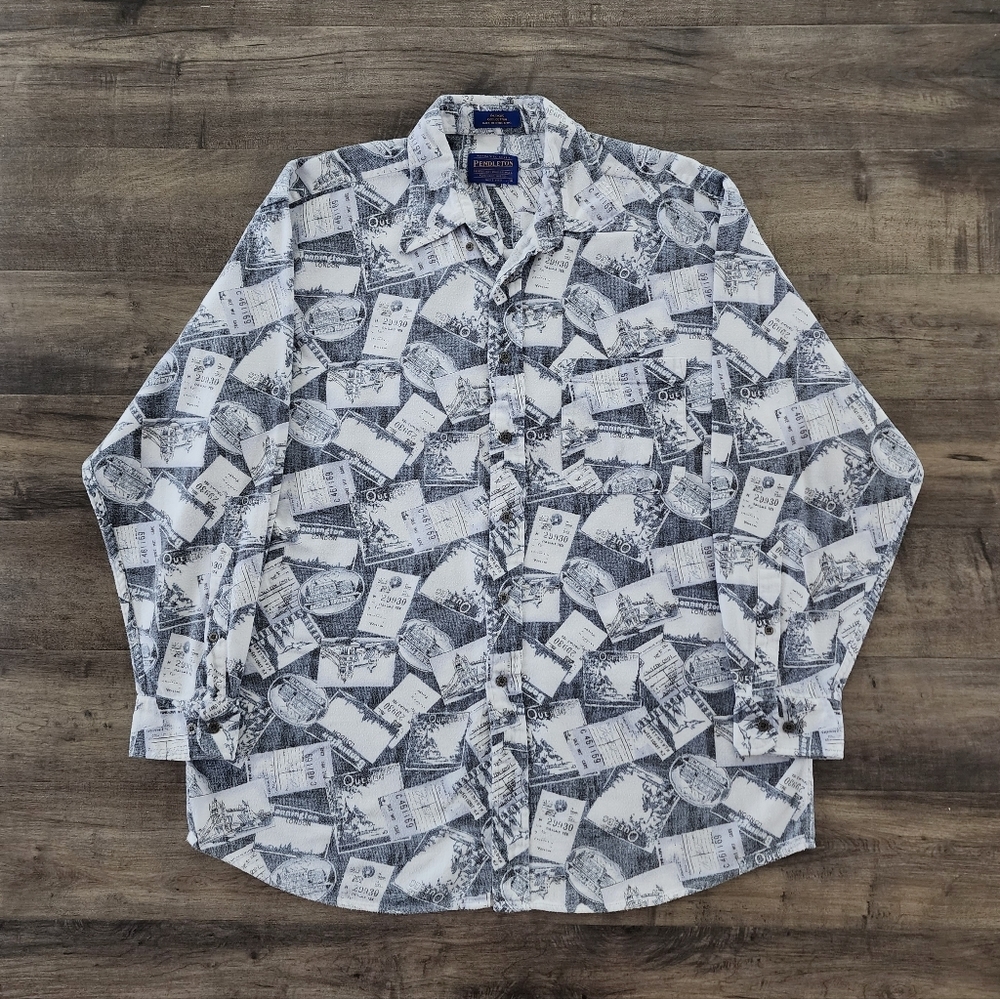Pendleton Long Sleeve Cotton Button Up Shirt Men'… - image 7